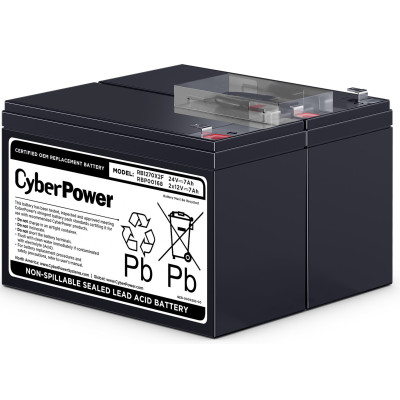 CyberPower RB1270X2F UPS Replacement Battery with 2x 12V/7AH batteries, pre-assembled cartridge